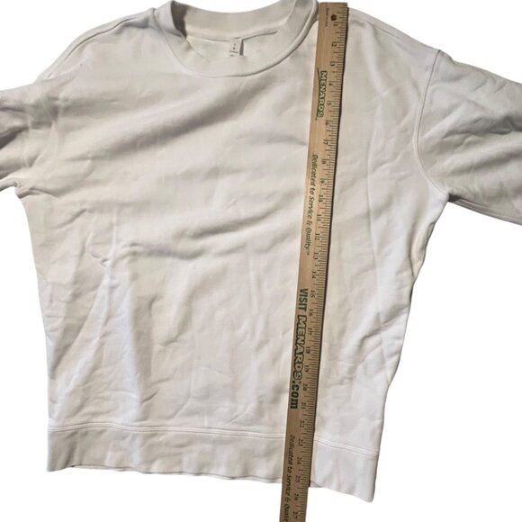 Lululemon Perfectly Oversized Cropped Crewneck Sweatshirt Casual White Women's 2 - Picture 8 of 8